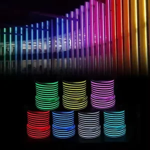 IP68 220V 110V 24V DMX RGB LED Neon Flex Tube 50m PVC Flexible Strip Light for Outdoor Landscape Decoration