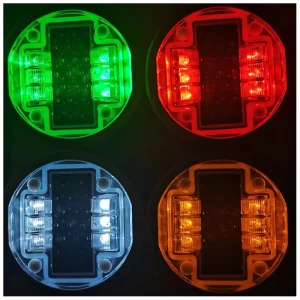 IP68 Waterproof Aluminium Solar Road Studs LED Embedded Underground Lights White Reflector Color for Pedestrian Traffic Warning