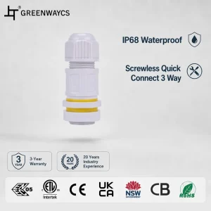 IP68 Waterproof Multi-Use Connector M684-CB Screwless Nylon 24A 450V for Tri-Proof Lighting Industrial ETL CE Certified