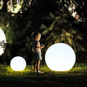 IP68 Waterproof Solar Garden Light Remote Control Dimming Spherical Garden Floor Lamp for Outdoor Landscaping Lighting