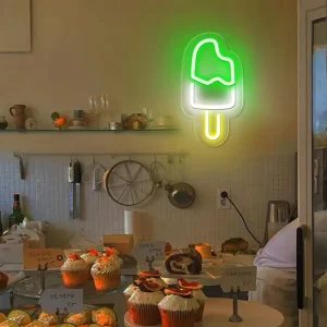 Ice Cream Neon Signs Custom Neon Sign Logo Led Personalized Name Letter Illuminated for Beauty Salon Hair Studio Coffee Shop Spa