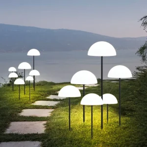In-stock Solar-Powered IP65 Waterproof LED Lawn Lights White Light PE Material Modern Minimalist Garden Decorative Lighting