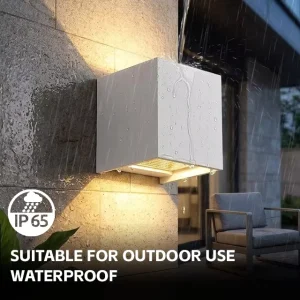 Indoor Outdoor Non-Glaring LED Solar Wall Lamp IP65 Waterproof Aluminum Garden Light
