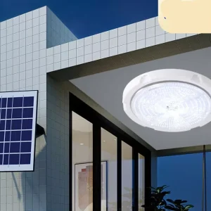 Indoor Outdoor Remote-Controlled LED Solar Round Ceiling Light, 50W/300W, for Home