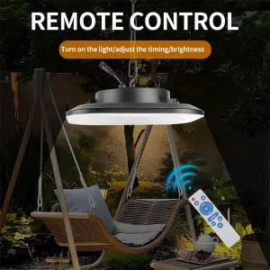 Indoor Outdoor Solar LED Ceiling Pendant Lights IP65 Waterproof Plastic Rechargeable Remote Control