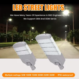 Industrial LED Street Lights With Pole IP66 Waterproof Aluminum for Road and Street Outdoor Lighting