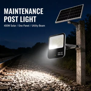 Industrial Motion Sensor 400W No Wiring IP66 Aluminum 3100 Lumen Solar LED Flood Light Outdoor for Football Field & Garden