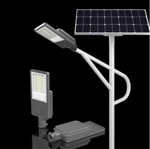 Industrial Solar LED Street Light 100W 200W 300W Warm White Aluminum Body IP65 DC Power Supply