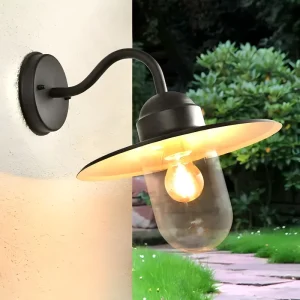Industrial Vintage Waterproof Aluminum Black E27 Outdoor Wall Lantern Lamp for Patio Garden Courtyard Exterior Lighting