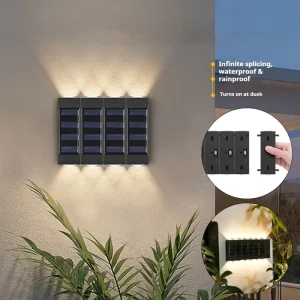 Infinite Splicing Wall Lamp Double Head Waterproof Decorative Garden Light Solar Led Outdoor Wall Light