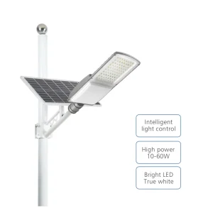 Integrated Smart Solar Street Light 100W Outdoor Motion Sensor LED Die Casting Aluminum Pole Garden Road Landscape