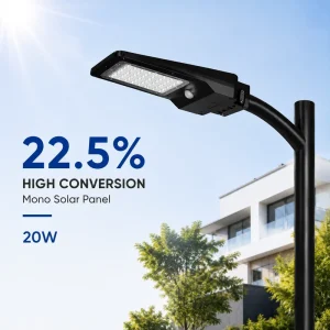 Integrated Solar Street Lamp 20W 3000lm IP65 Pole Wall Mount 3CCT 120 Detect Angle LED Outdoor Home Garden Park Using