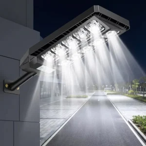 Integrated Solar Street Light 7000mAh Battery 120LM/W High Efficacy 10 Lens Optical Sentry for Commercial Parking Lot