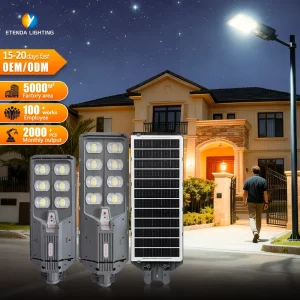 Integrated Solar Street Light IP65 ABS Plastic Outdoor Large PC Lens Motion Sensor High Brightness 5054 LED Garden Road Path