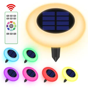 Intelamp Colorful Waterproof LED Light Outdoor Solar Powered Landscape Yard Lights Solar Garden Lamp