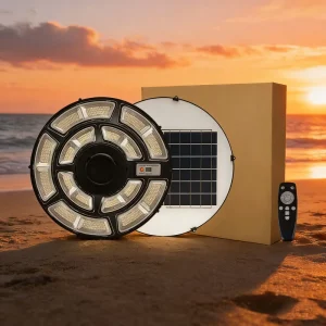 Intelligent ABS All in One Road Round UFO 120w 600w 800w Outdoor Waterproof Street Lights Garden Solar Light