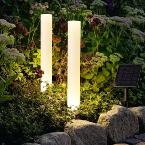 Intelligent Outdoor Waterproof LED Solar Garden Light Cylindrical Light Sense for Villa Landscape Decoration Lawn Lighting IP65