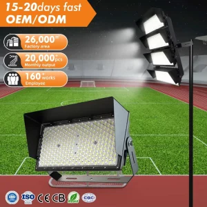 Ip66 Die Cast Aluminum Flood Light Basketball Court Soccer Football Lighting 500 1000 1500 2000 W Led Stadium Light