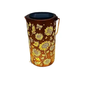 Iron Art Hollow Solar Led Colorful Sunflower Projection Lantern Portable Hanging Light Road Balcony Garden Outdoor Decor IP55