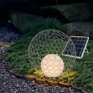 Iron PE IP65 Waterproof LED Landscape Light Ball Lamps Smart Outdoor Yard Garden Solar Lights IP65 Outdoor Waterproof Lighting