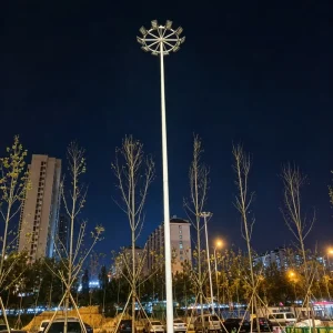Iron Square Weather Resistant High Mast Floodlight Pole with Hot Dip Galvanized Finish for Basketball Court and Football Field