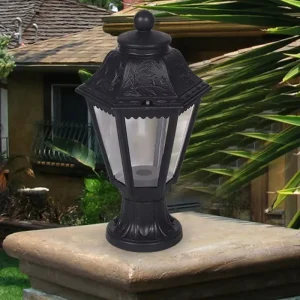 Italy European Retro Style Plastic Fence Main Gate Post Lamp Decoration Outdoor Garden Lights