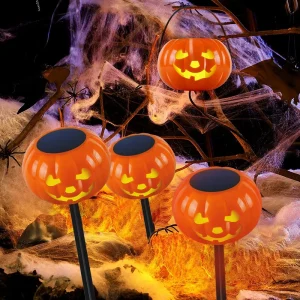 JIANGYU Hot selling Halloween Pumpkin Lantern Solar Lights Outdoor IP65 Waterproof Smart Light Control for Pool Garden
