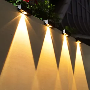 JIANGYU Outdoor Solar Lights Smart Light Control 1000mAh Warm Light for Porch Courtyard Simple Installation 1 Year Warranty
