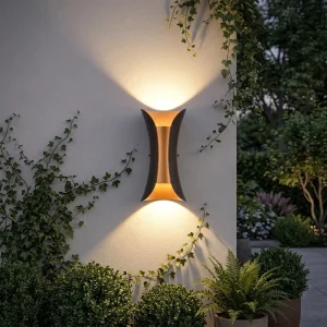 KAIFAN Double Head Outdoor Waterproof Wall Spot Lamp Courtyard Garden Decoration Wall Lamp