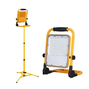 KCD Outdoor Emergency Lights 12v 30w 50w 100w Bright Waterproof Rechargeable Hand Held LED Flood Working Light with Stand