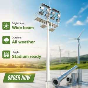 KEHUA KHGGD High Mast Pole Light with LED Floodlight 20 40 Meters IP66 Beam Angle 90 360 4000K >30000 Lumens CRI>70