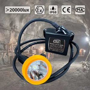 KL5LM B 15000 lux 20000Lux Corded Coal LED Miner Light Mine Headlamp 7800mAh Rechargeable Cap Lamps for Mining