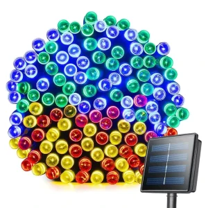 Kanlong Ornament 33ft 10M 100 LED Luces De Navidad Outdoor 8 Functions Controller Solar Light for Garden House Party Holiday