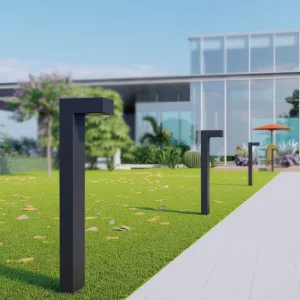 L-Shaped Outdoor LED Bollard Lawn Light, IP66 Aluminum Alloy, Multi-Color Temperature