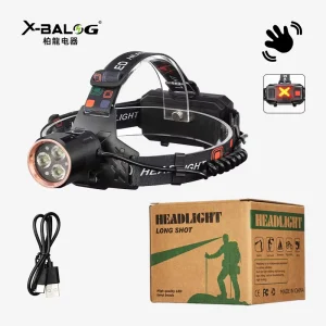 LED Aluminum Alloy Telescopic Zoom Type-C Rechargeable Headlamp for Outdoor Patrol and Fishing