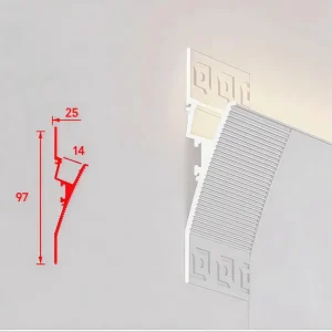 LED Aluminum Alloy Trough Profile Reflective Wall Washer 3m Moisture Proof