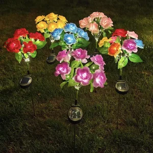 LED Aluminum Stake Lamp Solar Night Scene Decoration Waterproof IP65 CE Certified Wildflowers Lights Flower Shaped Light Yard