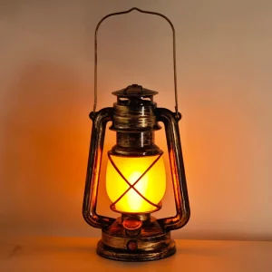 LED Battery Powered Garden Camping Lamp Outdoor Freestanding Rechargeable Cordless Lantern Flickering Flame