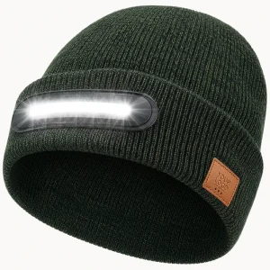LED Beanie Hat USB Rechargeable Headlamp Warm Knit Cap Unisex Outdoor Camping Fishing Hiking Running Hands Free Night