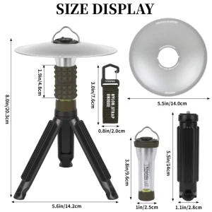 LED Camping Lantern RGB Lighting 10m Radius 3000mAh Rechargeable Battery IP54 Waterproof Emergency Light