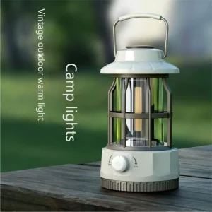 LED Camping Lantern Waterproof Battery-Powered Handheld Retro Rechargeable Light