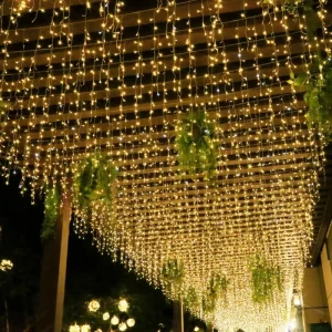 LED Christmas Waterfall Light Flashing String Light Series for Outdoor Decorative Lighting