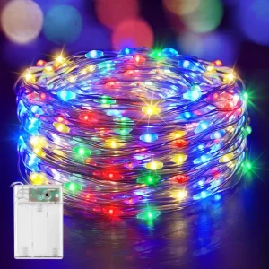 LED Copper Wire Battery Operated String Lights IP44 Rating Button Control Multi Color Options Outdoor Use Craft