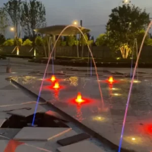 LED Dancing Music Fountain with RGB Lights Stainless Steel 110-230V for Outdoor Garden Plaza Decoration 10M Height Water Screen