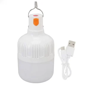 LED Emergency Camping Home Lamp Rechargeable Bulb Lights Lithium Chip Power Charging IP65 Plastic