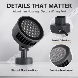 LED Facade Projector Focused Beam Design for Commercial Office Building Exterior Lighting