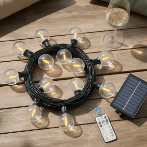 LED Fairy String Lights G40 Solar Outdoor Waterproof for Christmas Wedding Party