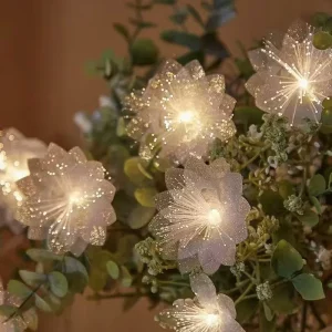 LED Fiber Optic Flower String Lights Wedding Garden Party Decor Battery Powered