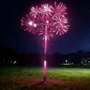 LED Fireworks Sculpture Light RGB Dynamic Changing IP65 Waterproof Stainless Steel Remote Control Outdoor Park Plaza Garden