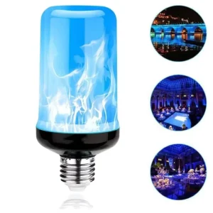 LED Flame Bulb E27 Base Blue Fire Effect Flicker Gravity Sensitive Mode Dimmable for Outdoor Garden Decor